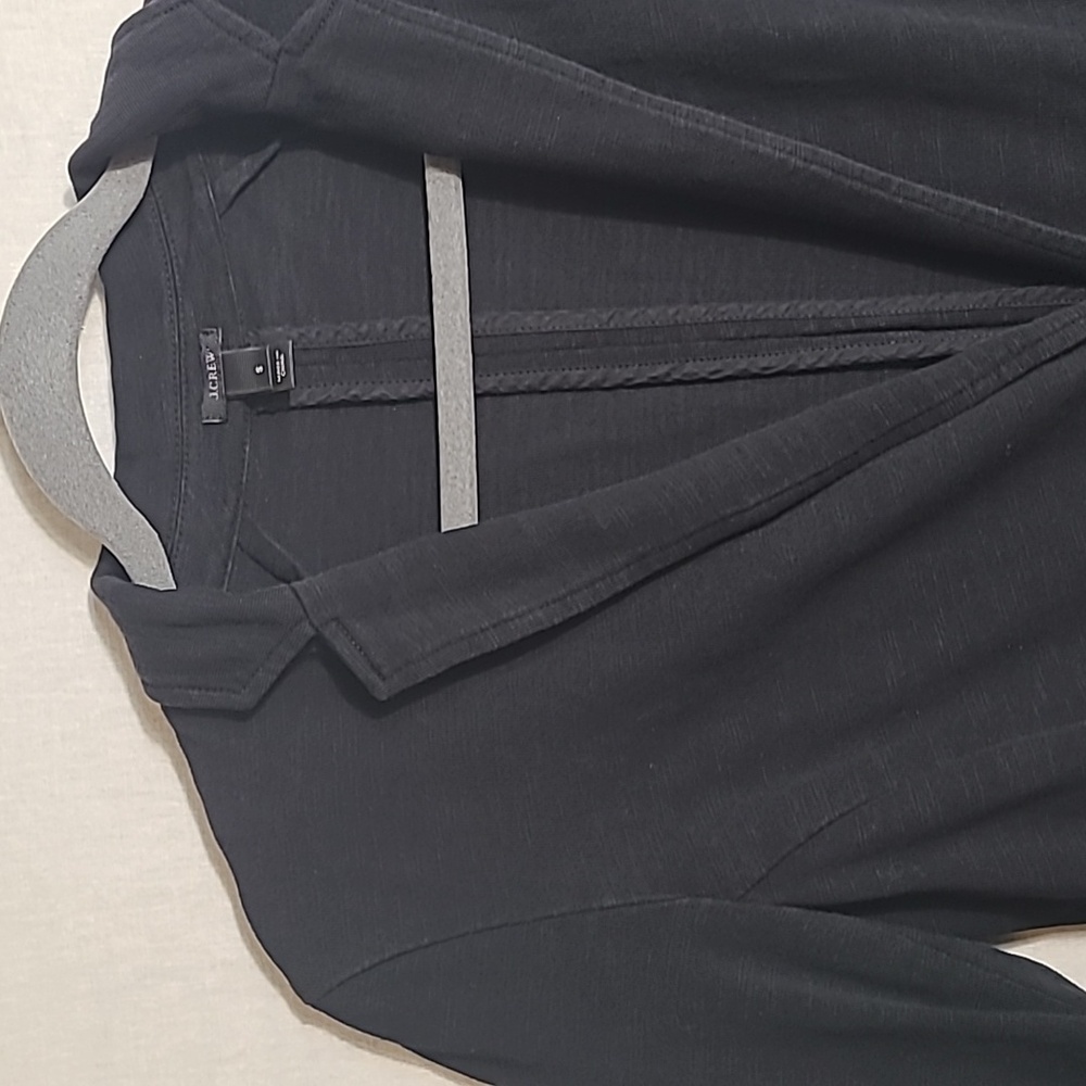 J. Crew Cotton Knit Black Short Blazer W Anchor Buttons Size Small